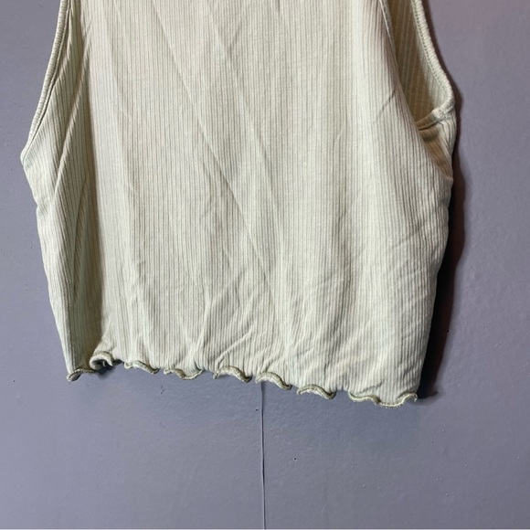 American Eagle Light Green Ribbed Cropped Highneck Tank Top size medium - Picture 3 of 7